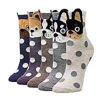 Cansok Women's Socks, Cute Animal Pattern, Girls Socks, Colorful, Fashion Socks Set
