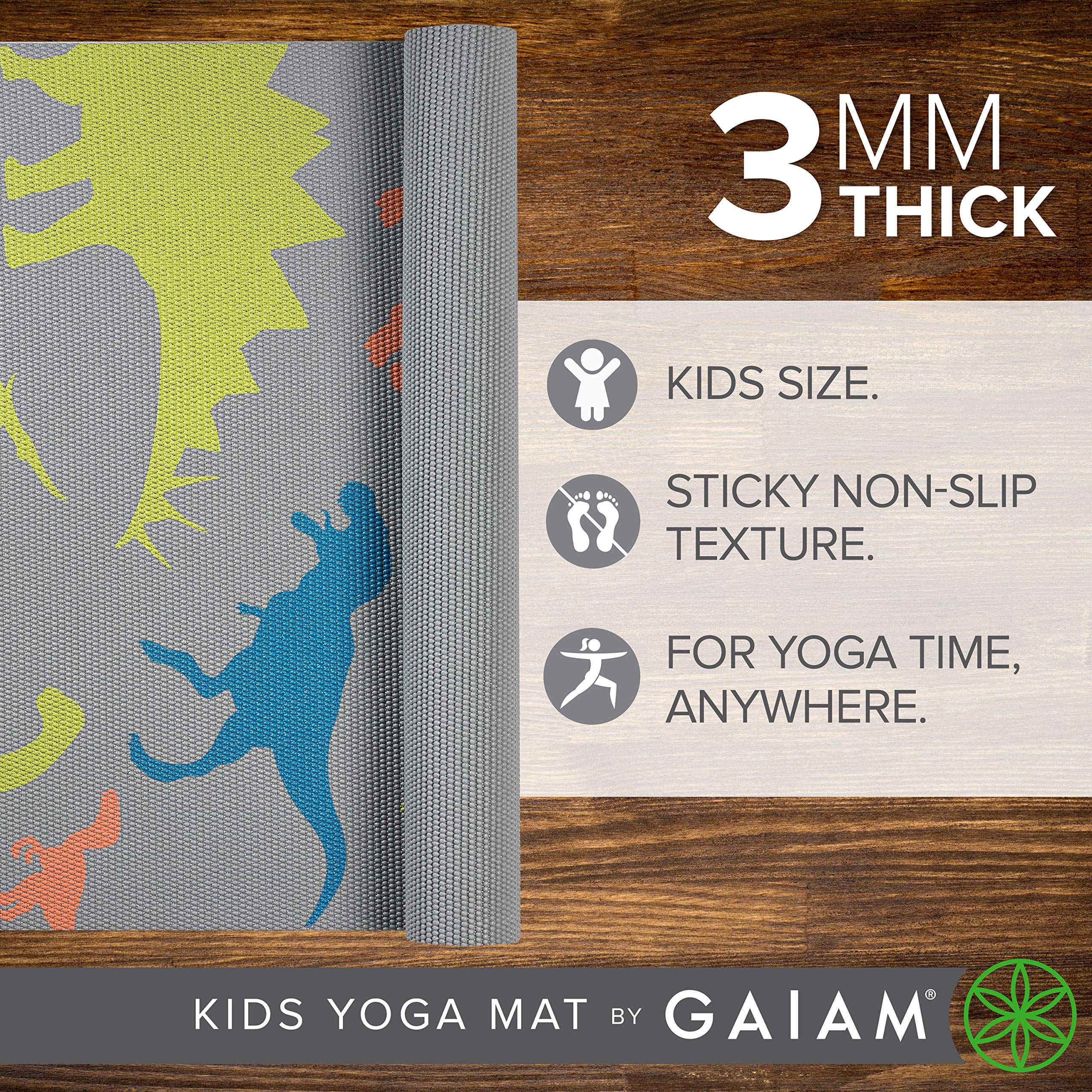 Gaiam Kids Yoga Mat Exercise Mat, Yoga for Kids with Fun Prints - Playtime for Babies, Active & Calm Toddlers and Young Children (60
