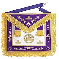 Grand Master Blue Lodge Apron - Purple With Gold Emblem With Wreath