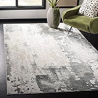 SAFAVIEH Vogue Collection 8' Square Beige/Charcoal VGE141A Modern Abstract Living Room Dining Bedroom Area Rug