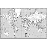 CoolOwlMaps World Wall Map Classic Black 36