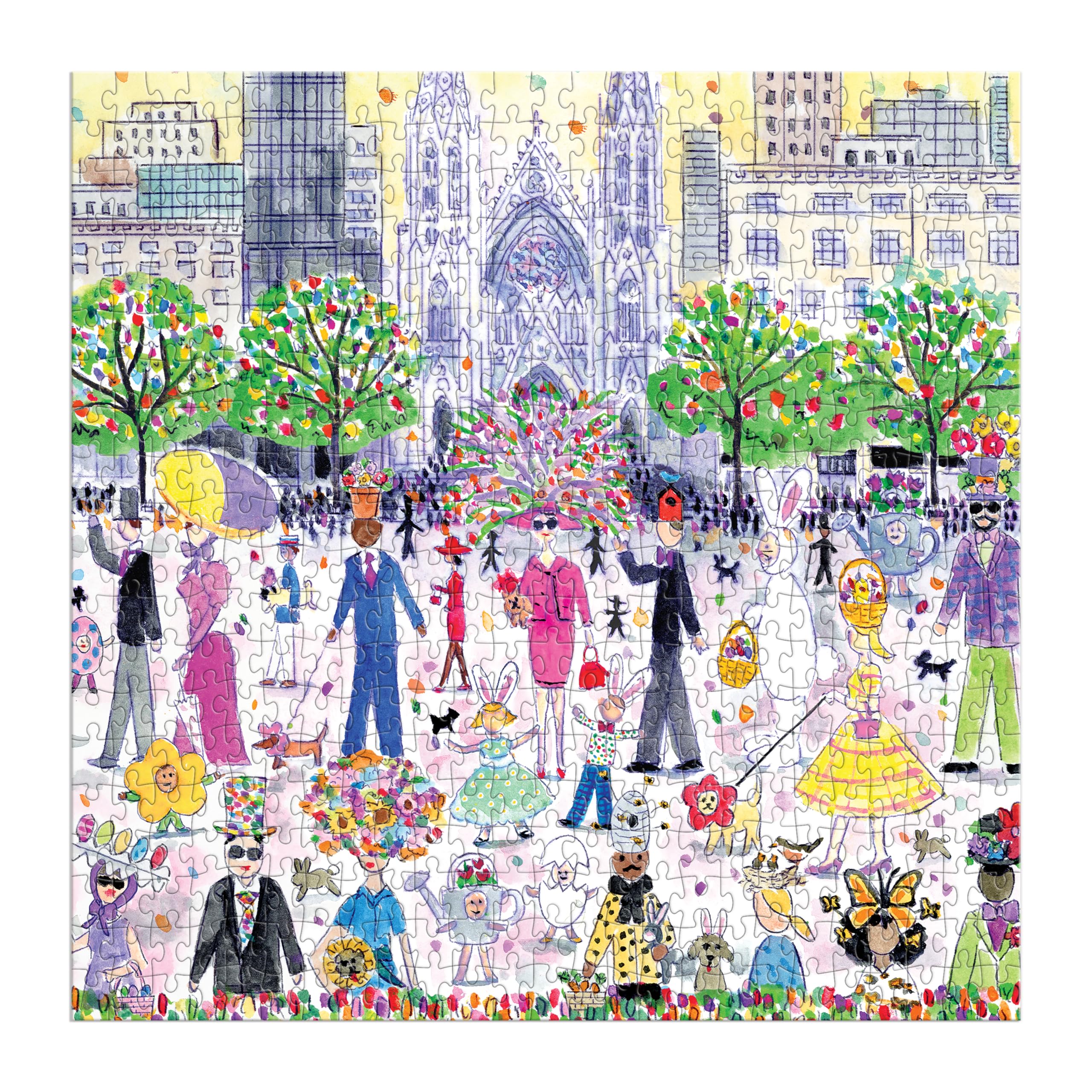 Galison Easter Parade – 500 Piece Michael Storrings Puzzle Featuring The Joy and Energy of A Springtime Easter Parade