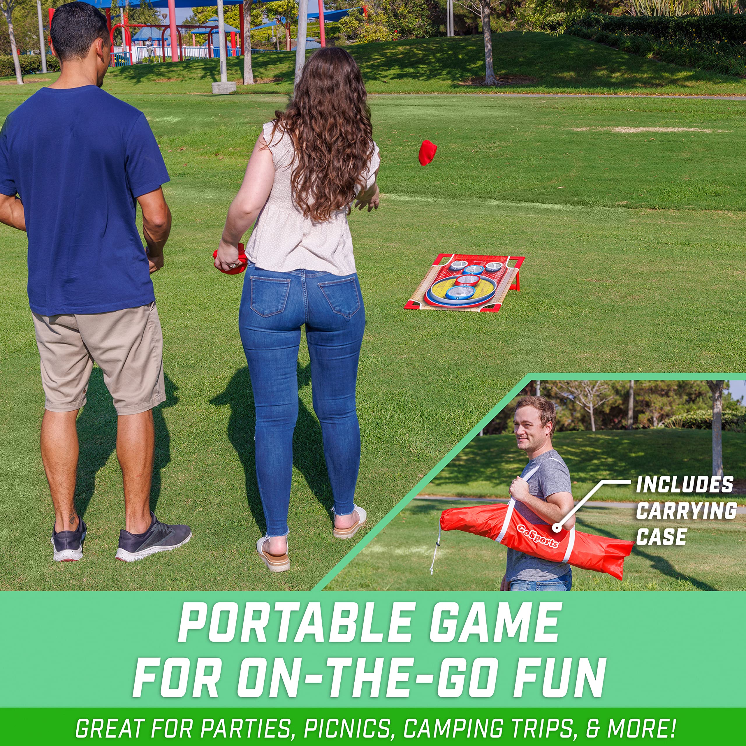 GoSports Portable PVC Framed Bean Bag Toss Games - Great for All Ages & Includes Fun Rules, Choose Your Style