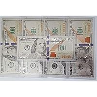 Silver Banknote Silver Banknotes Silver/Gold banknote with BCW Currency Sleeve Holder semi Rigid. Silver Leaf foil 5 Count Gold banknote