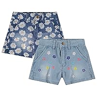 BTween 2-Pack Lightweight Denim Shorts for Girls | Cotton Blend | Sizes 4-16 - Perfect for Comfort, Style, and Summer Fun!