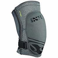 IXS Flow Zip Breathable Moisture- Knee pads (Grey, Medium)- Knee Compression Sleeve Support for Men & Women, Wicking Padded Protective Knee Guards, Youth Knee Pads, Knee Protective Gear