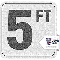 Aquatic Custom Tile, 5FT Pool Depth Markers, 6x6 Inches Vinyl Pool Stickers, Swimming Pool Number Markers, Pool Safety Signage, Adhesive Pool Depth Markers Stickers for Decks, Made in USA - (1 Pack)