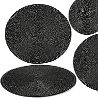 Alpha Living Home Handmade Round Beaded Placemat for Dining Table - Pack of 1 Measure 14 inches for Gathering, Occasional Decoration and Family Parties Celebrations - Black