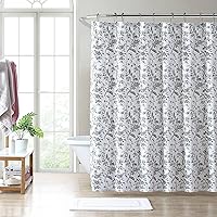 Laura Ashley Home - Shower Curtain, Stylish Bathroom Decor with Buttonhold Top, Elegant Floral Home Decor (Amberley Black, 72
