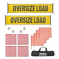 BISupply Towing Safety Flag Kit - Oversized Trailer Safety Flags for Truck Cargo and Pedestrian Crossings, 14pc Kit
