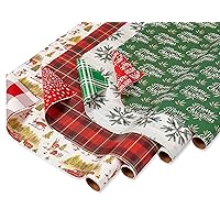 American Greetings 160 sq. ft. Christmas Wrapping Paper Bundle, Rustic Designs (4 Rolls 30 in x 16 ft.)