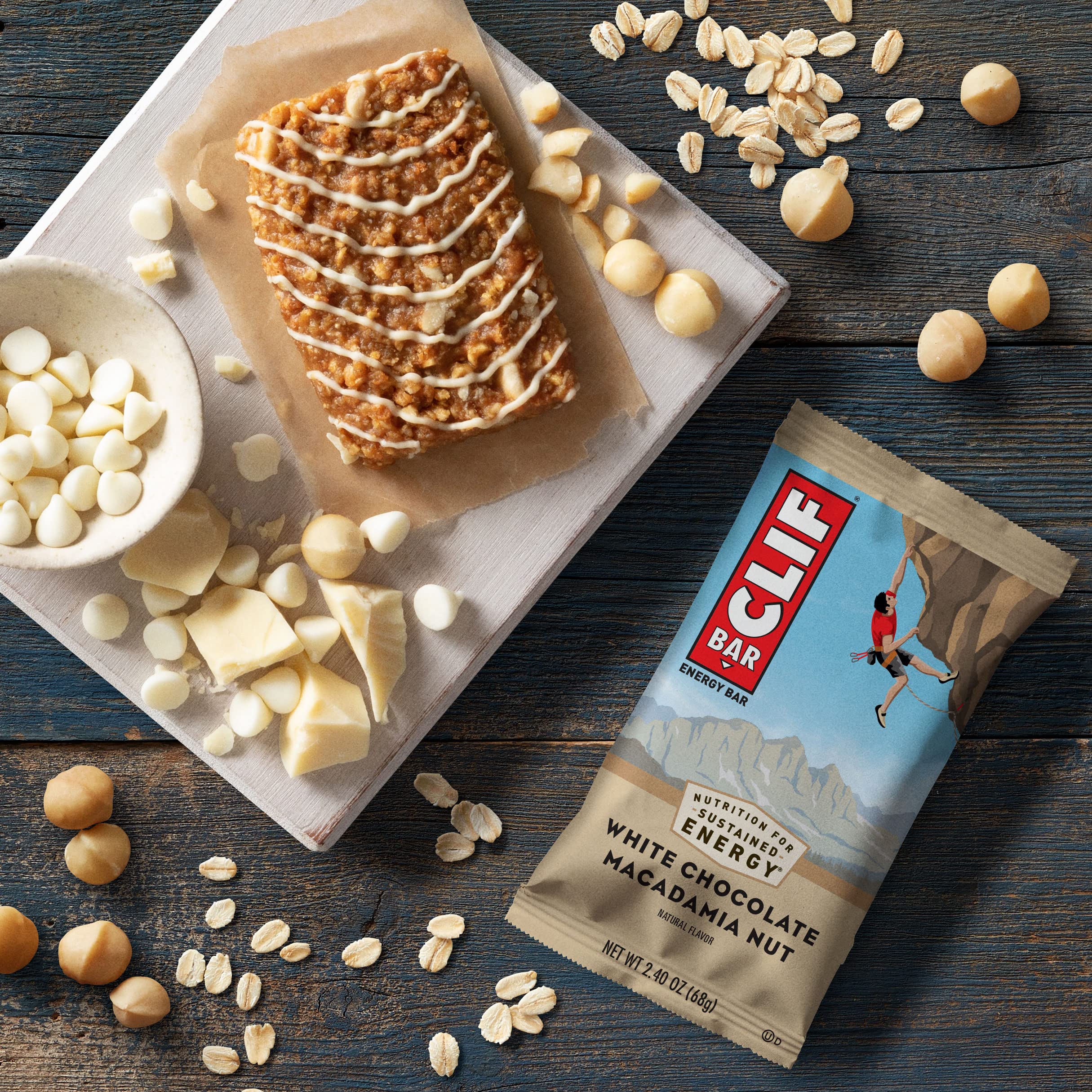 CLIF Bars - Energy Bars - Chocolate Brownie - 12 Count + CLIF Bars - Energy Bars - White Chocolate Macadamia - 12 Count