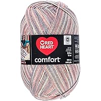 RED HEART Comfort Yarn-Pink & Grey Print