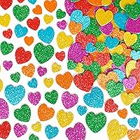 READY 2 LEARN Glitter Foam Stickers - Multicolor Hearts - Pack of 168 - Self-Adhesive Stickers for Kids - Glitter Stickers for Scrapbooks, Cards and More