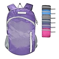 35L Foldable Waterproof Backpack For Outdoor Sports With Inside Wet Clothes Compartment Packable For Multiple Uses Ultra Lightweight Ideal For Hiking Men And Women Travel(Purple)