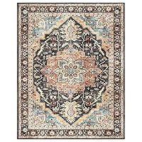 Gertmenian Printed Indoor Boho Area Rug - Non Slip, Ultra Thin, Super Strong, Tufted Rug - Home Décor for Entryway, Bedroom, Living Room - 3.5x4.5, Tiefi Black Multi, 28538