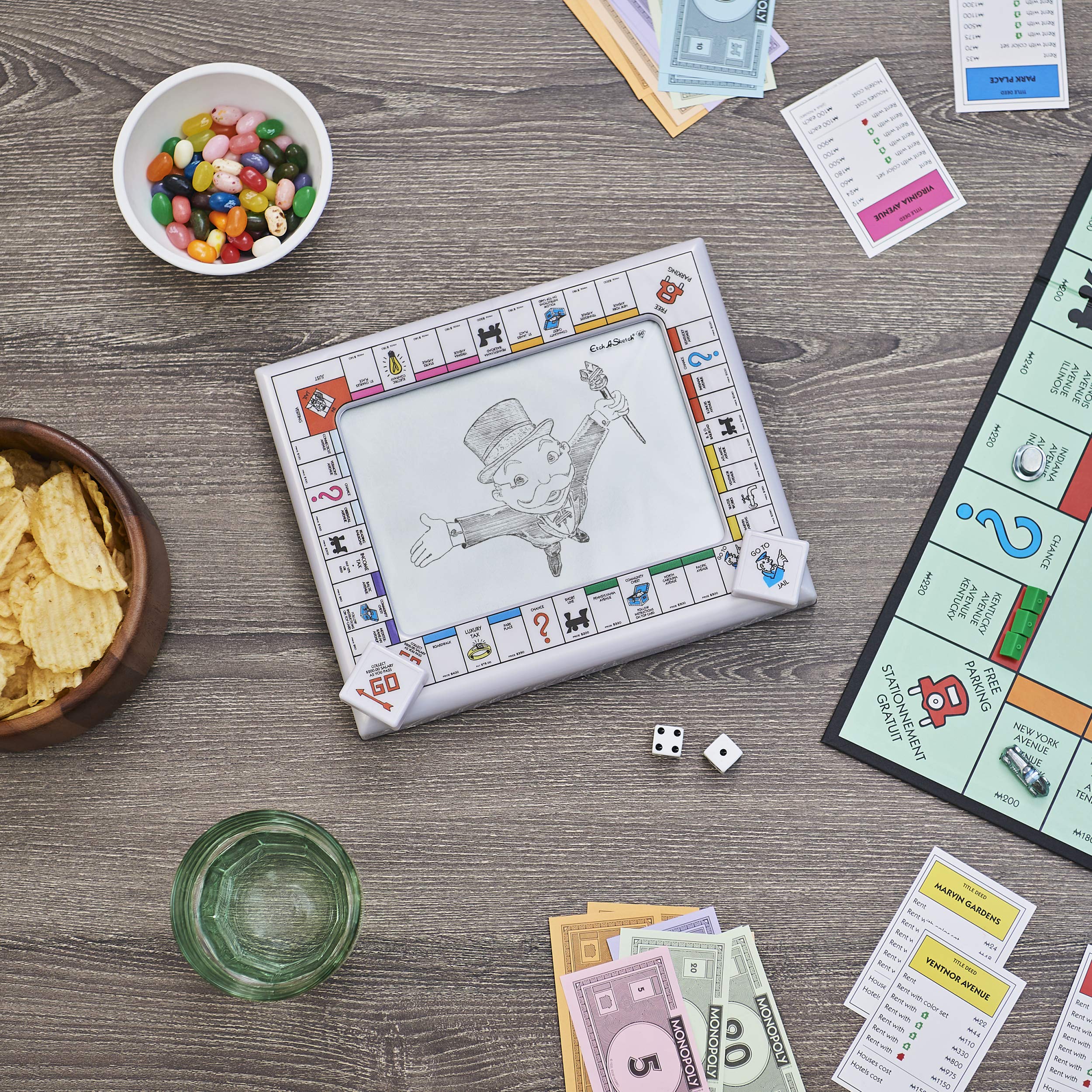 Etch A Sketch Classic, Monopoly Limited-Edition Drawing Toy with Magic Screen, for Ages 3 and Up
