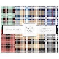 Plaid Patterned Vinyl Tartan Permanent Adhesive Vinyl Checkered Plaid Craft Vinyl Bundle 12 x 12-3 Sheets