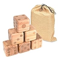 Trademark Innovations Giant Wood Yard Dice with Carry Bag, 3.5