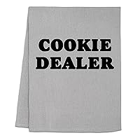 Funny Dish Towel, Cookie Dealer Flour Sack Kitchen Towel, Sweet Housewarming Gift, Farmhouse Kitchen Decor, White or Gray (Gray)