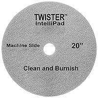 Diversey DDT800353 TASKI Twister Intellipad Diamond Coated Floor Machine Cleaning Pad, Made in USA, Burnish to High Super Gloss Finish, Grey/Brown, 20-inch (Pack of 2)