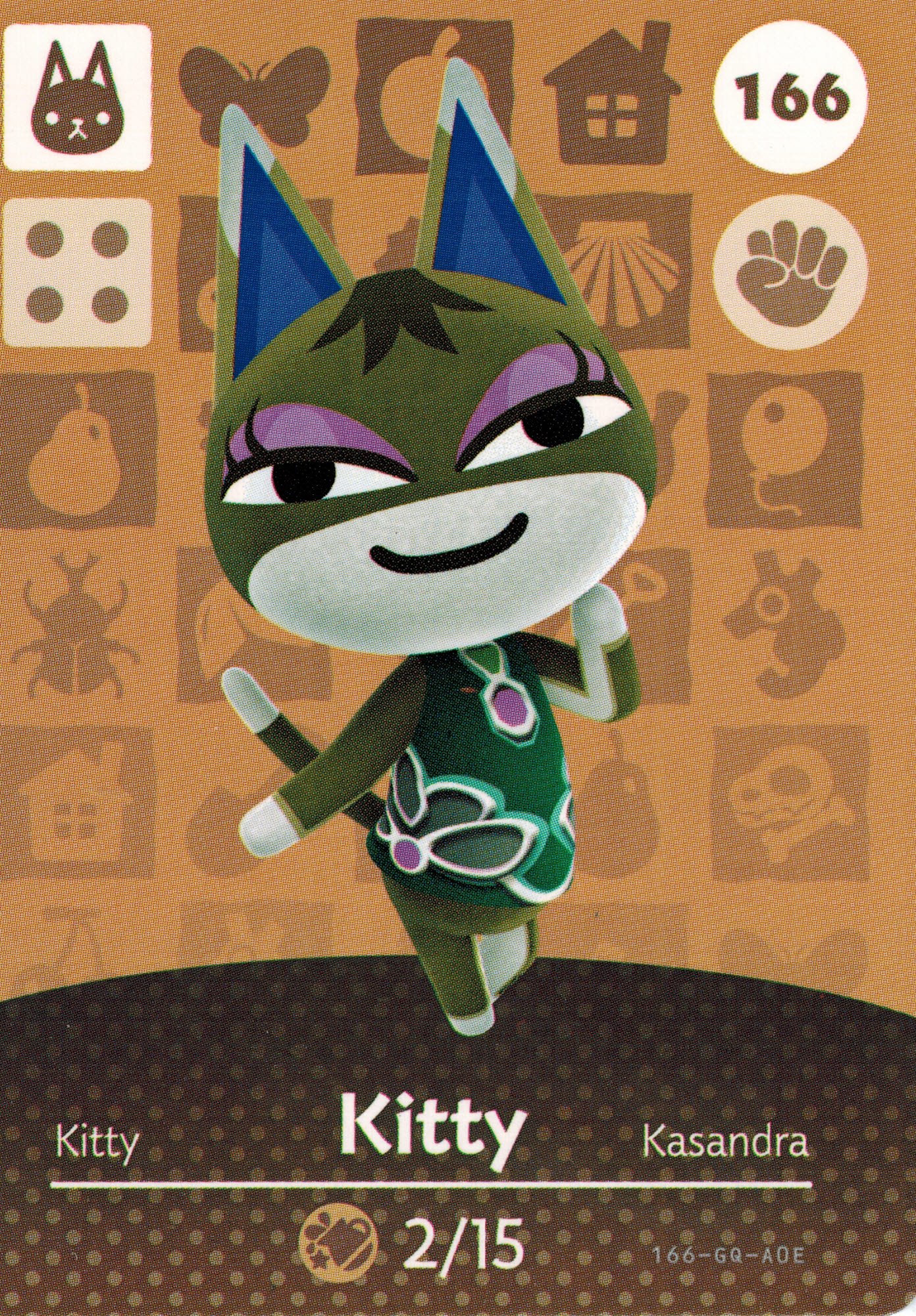 Nintendo Animal Crossing Happy Home Designer Amiibo Card Kitty 166/200 USA Version