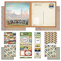 Scrapbook Customs Themed Paper and Stickers Scrapbook Kit, Arizona Vintage, 12 inch by 12 inch