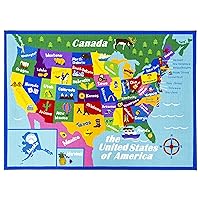 Home Must Haves Educational USA States Map/Princess World Reversible Kids Area Rug (31