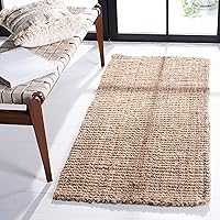 SAFAVIEH Natural Fiber Collection Accent Rug - 2' x 3', Natural, Handmade Chunky Textured Jute 0.75-inch Thick, Ideal for High Traffic Areas in Entryway, Living Room, Bedroom (NF447A)