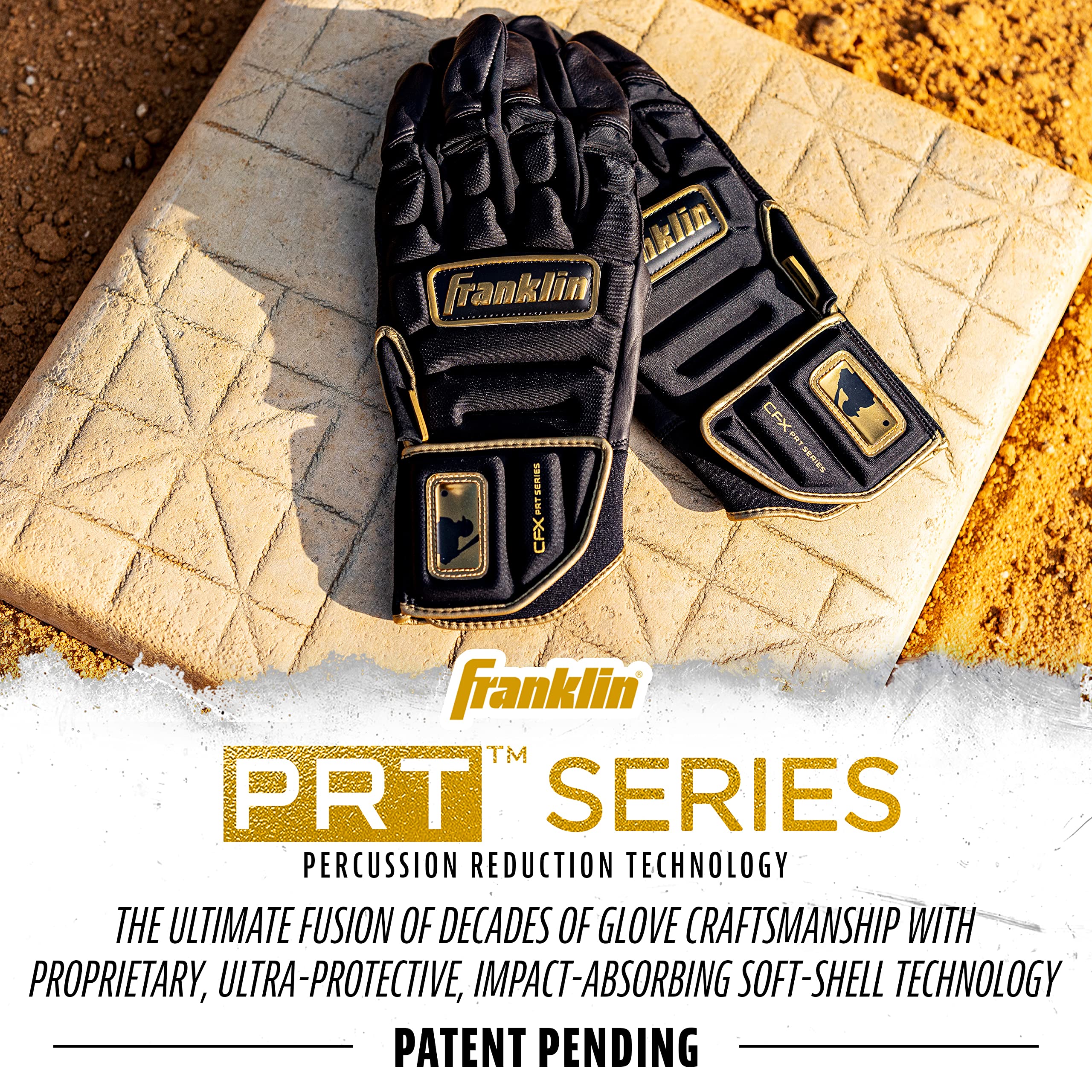 Franklin Sports MLB Batting Gloves - CFX Pro PRT Heavy Duty Protective Baseball + Softball Batting Gloves - Adult Padded Reinforced Leather Batting Gloves