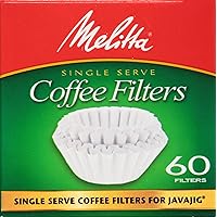 Melitta JavaJig Replacement Single-Serve Paper Coffee Filters, White, 60 Count