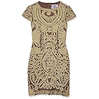 JS Collections Women's Cap Sleeve Embroidered Dress