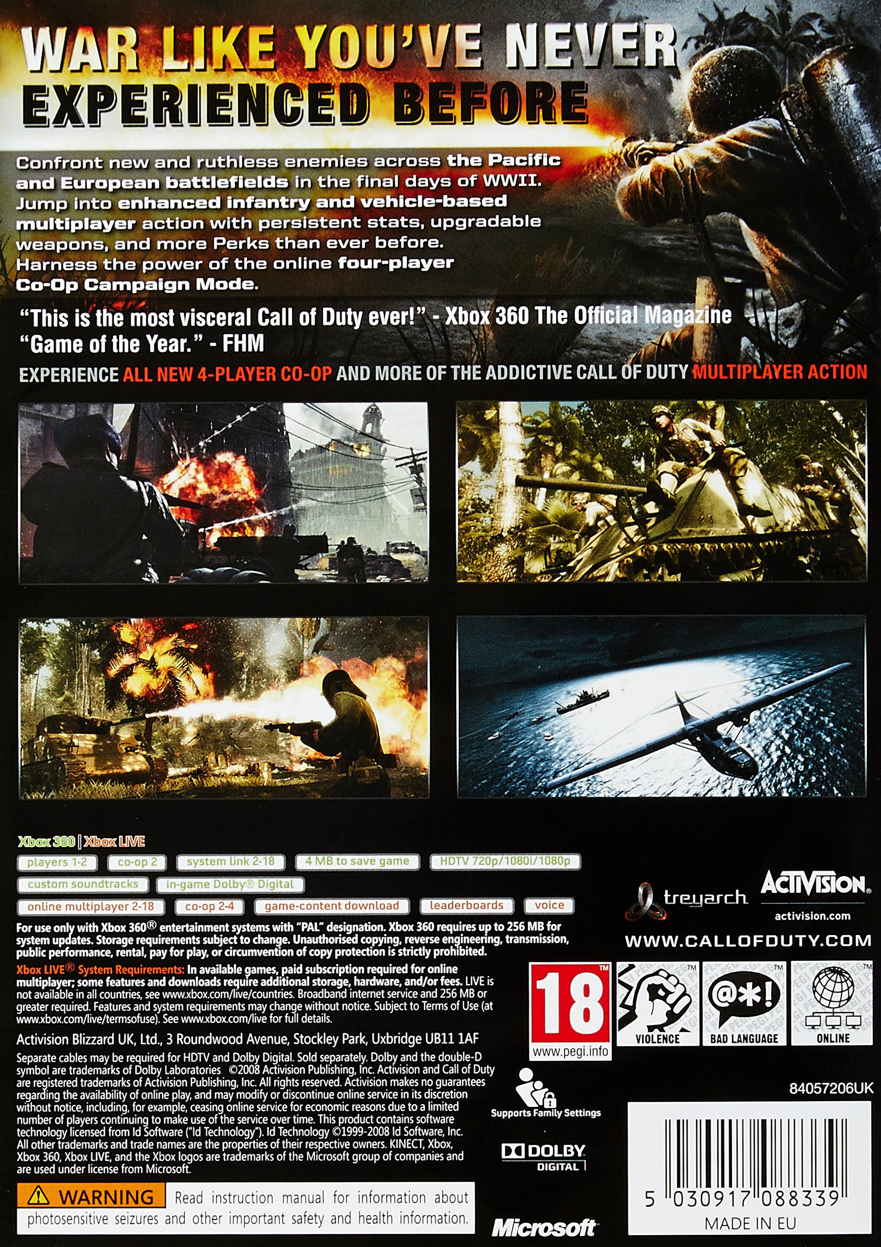 Call of Duty: World at War Platinum Hits - Xbox 360