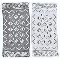 Bersuse 100% Cotton Teotihuacan Dual Layer Turkish Towel - 37x70 Inches, Anthracite