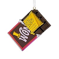 Hallmark Willy Wonka and The Chocolate Factory Wonka Bar with Golden Ticket Christmas Ornament