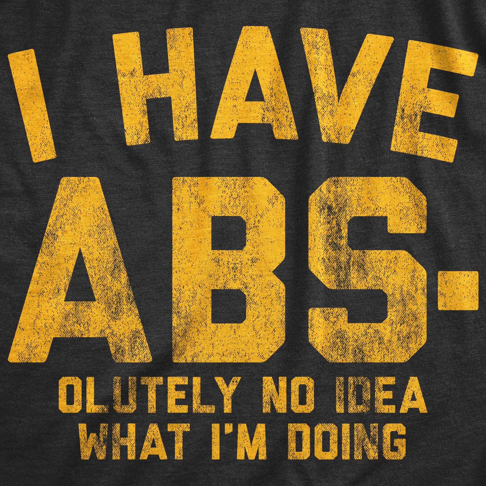 Mens I Have Abs-olutely No Idea What I'm Doing Tshirt Funny Workout Fitness Graphic Tee