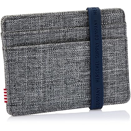 Herschel mens Charlie Rfid Card Case Wallet, Raven Crosshatch, One Size US