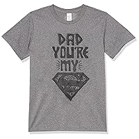 Warner Brothers Superman Boys Short Sleeve Tee Shirt, Charcoal Heather, Large