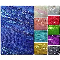 3mm Micro Mini Holographic Sequins on Stretch Polyester Spandex Jersey Fabric (Royal Blue)