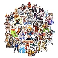 Stickers for Game Fighter(50Pcs，Large Size) Gifts Merch Video Game Party Supplies Decor for Water Bottle Laptops Phone Teens Girls