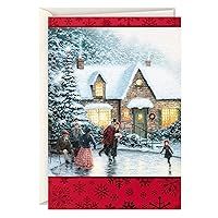 Hallmark Thomas Kinkade Boxed Christmas Cards, Ice Skating (40 Cards and Envelopes)