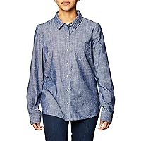 Tommy Hilfiger Women's Classic Long Sleeve Roll Tab (Standard and Plus Size) Button Down Shirt