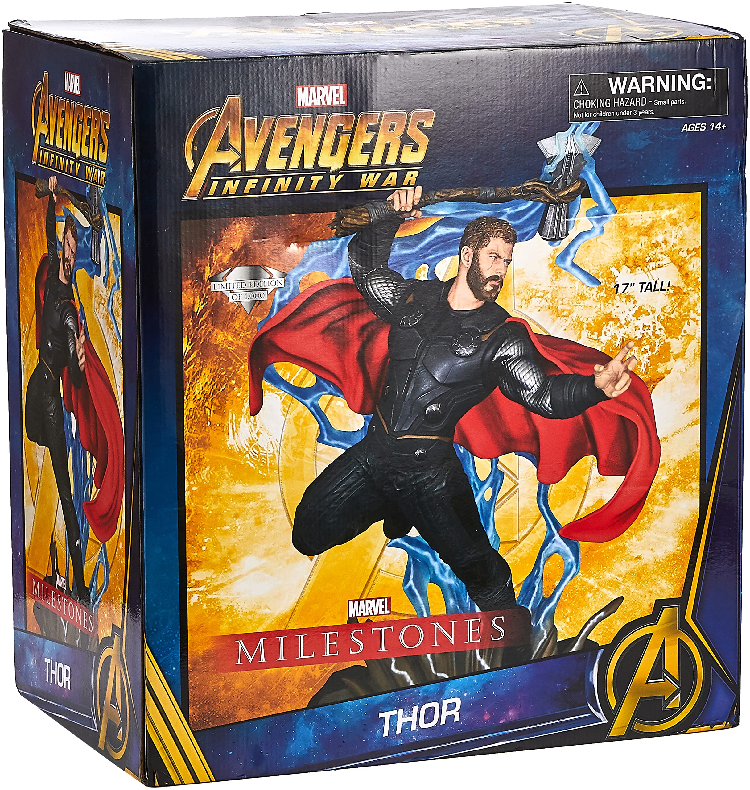 DIAMOND SELECT TOYS Marvel Movie Milestones: Avengers Infinity War: Thor Resin Statue, Black, 16 inches
