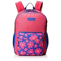 Vera Bradley Women's Lighten Up Large Colorblock Backpack, Art Poppies, One Size