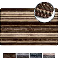 SoHome Smooth Step Striped Machine Washable Low Profile Stain Resistant Non-Slip Versatile Utility Kitchen Mat, Brown/Black, 24
