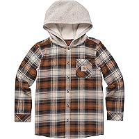 Carhatt Boys LongSleeve ButtonFront Hooded Flannel Shirt