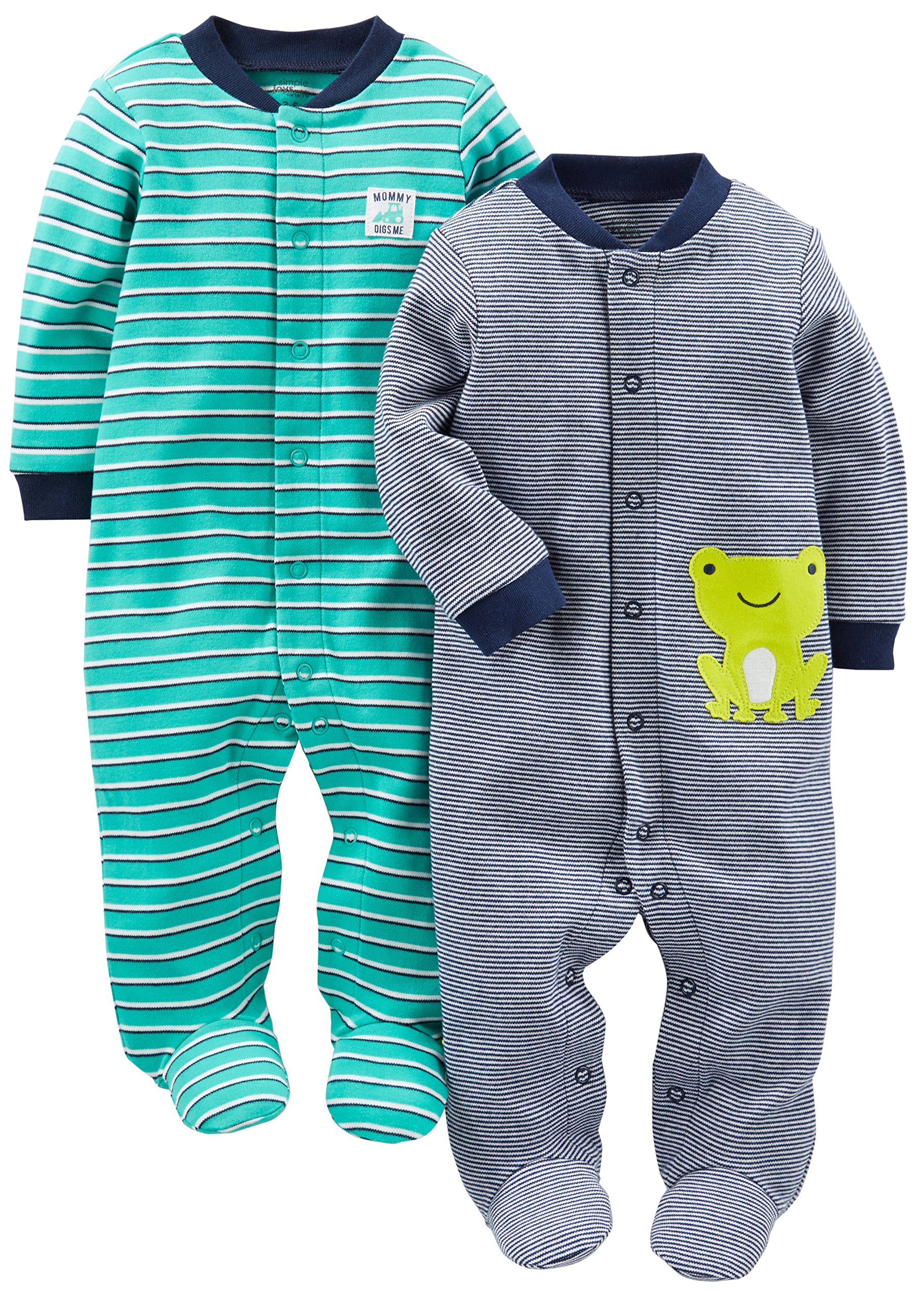 Simple Joys by Carter's Baby Boys' 2-Pack Cotton Snap Footed Sleep and Play