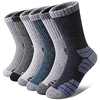 LINEMIN Kids Merino Wool Hiking Socks Toddlers Boys Girls Winter Warm Thick Thermal Boot Cushion Crew Socks 6 Pairs