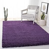 SAFAVIEH Milan Shag Collection Accent Rug - 3' x 5', Purple, Solid Design, Non-Shedding & Easy Care, 2-inch Thick Ideal for High Traffic Areas in Entryway, Living Room, Bedroom (SG180-7373)