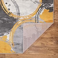 Rugshop Evora Contemporary Modern Circles Runner Rug 2' x 7' Yellow